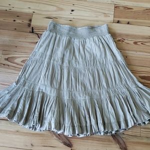 Flared khaki color skirt